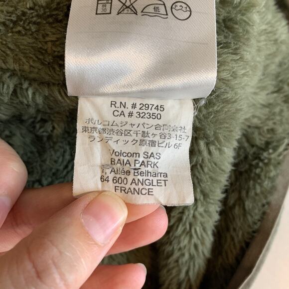 Volcom Vest Womens XS Extra Small Ivy Pile Lined Detachable Hood Snap Buttons - Picture 12 of 16